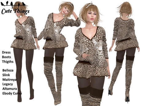 Second Life Marketplace - [CT] "Sweet like a Tiger" Brown Outfit.