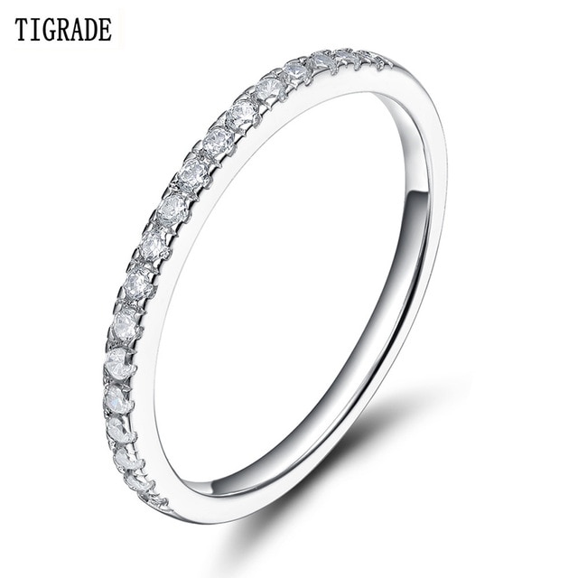 Tigrade 925 Sterling Silver Rings Women Wedding Band Engagement.