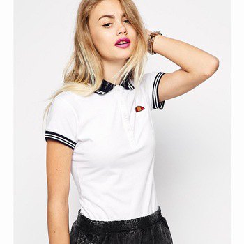 vit och svart slim fit golfskjorta med en elastisk miniklänning i midjan