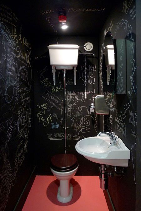 21 Idéer för inredning av svarta tavlor i badrummet |  Måla.