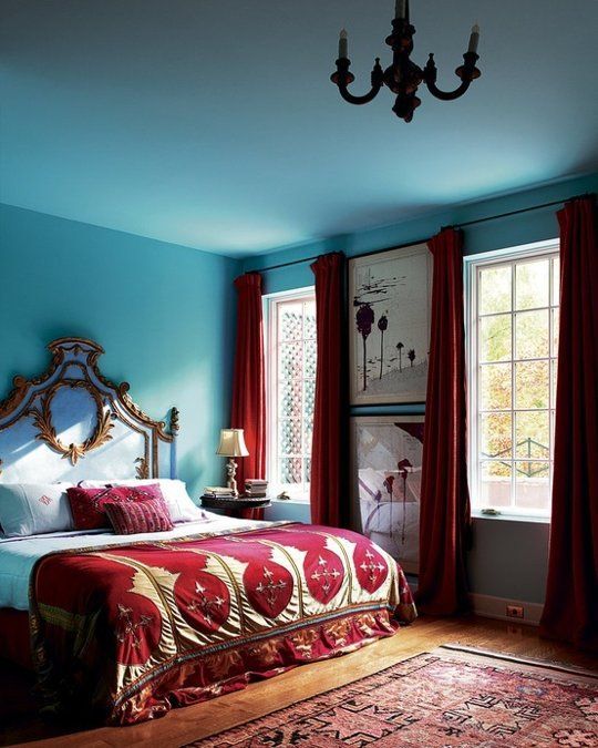 Hur man dekorerar ditt sovrum med Marsala: 20 idéer |  Sovrum röd.
