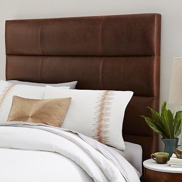 Panel-Tufted Leather Bed |  Läder sänggavel sovrum, läder.