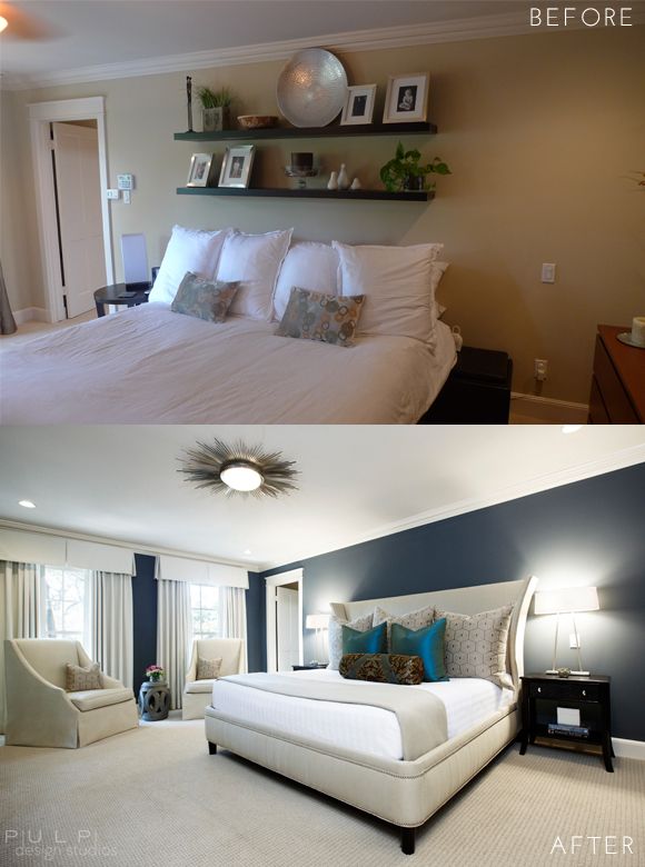 Pulp Elegant Mod Renovering före och efter Master Bedroom.