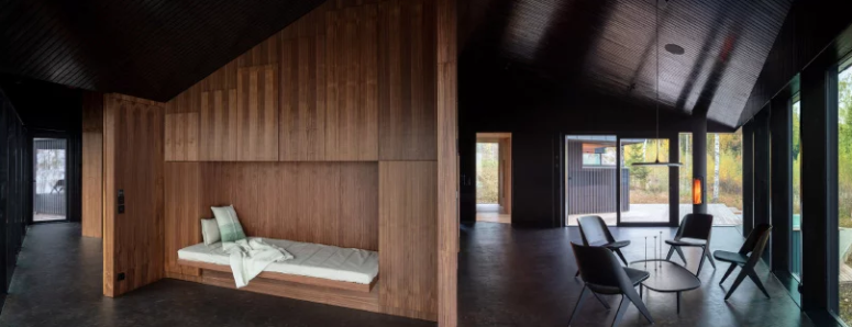 Minimalistiskt 3 fyrkantigt hus i en tät finsk skog - DigsDi