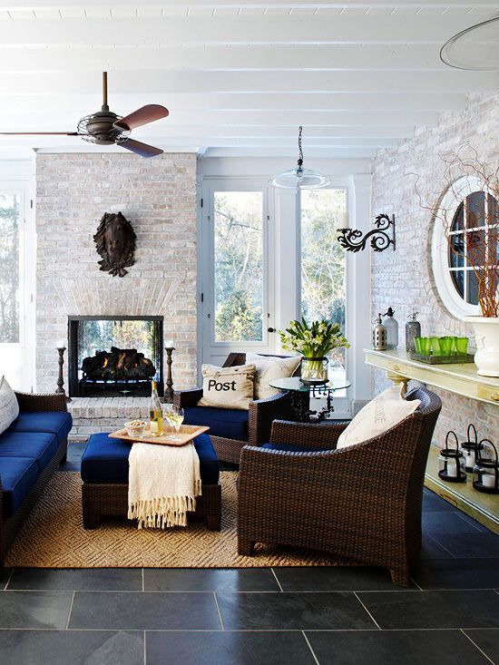 Flätade möbler i interiören Coola idéer |  Inomhus veranda, hem.