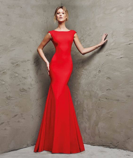 röd sjöjungfru klänning klassisk