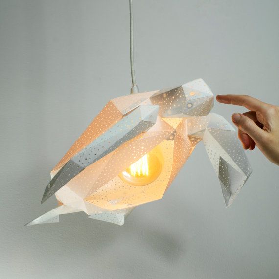 Design Hängande Lampa, Nursery Lampskärm, Origami Lampa, Modern.
