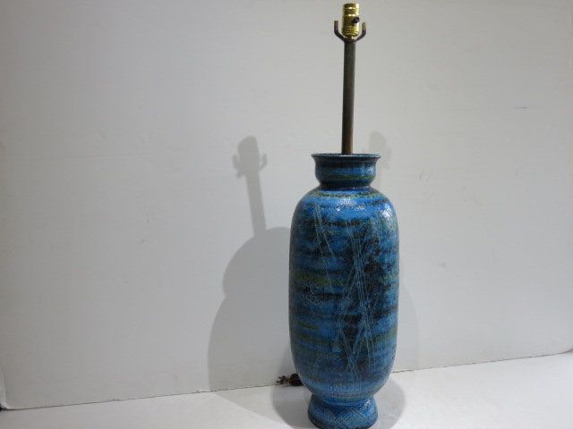 Monumental Blue Bitossi Lamp Mid Century Modern Lighting Made In.