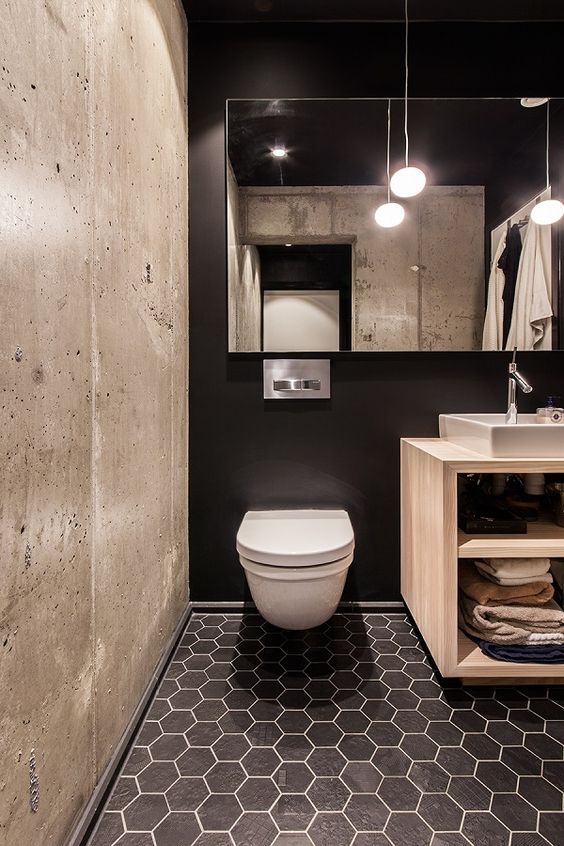 25 eleganta och eleganta badrum med svarta väggar - DigsDi
