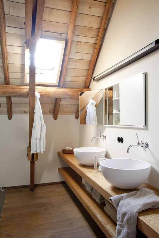 50 badrum med synliga träbjälkar - DigsDi