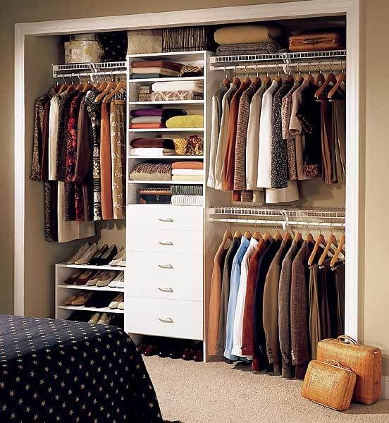 Coola garderober: Räckvidd för litet utrymme |  Garderob litet sovrum.