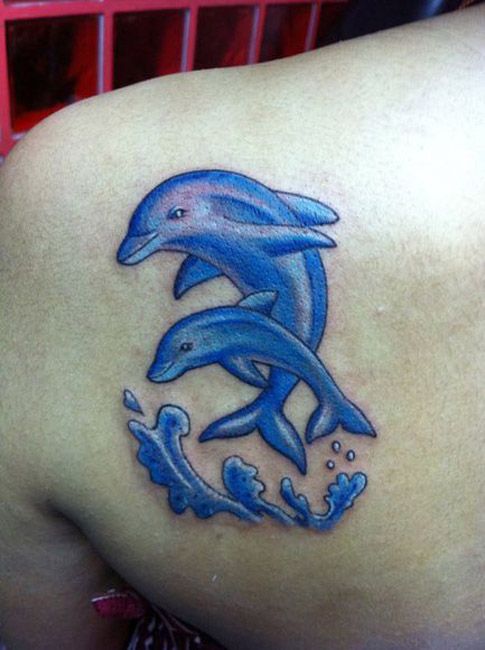 Dolphin Tattoo Design Back Shoulder