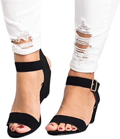 Amazon.com: Sandaler för kvinnor med låg klack, Chunky Heel Sandal.