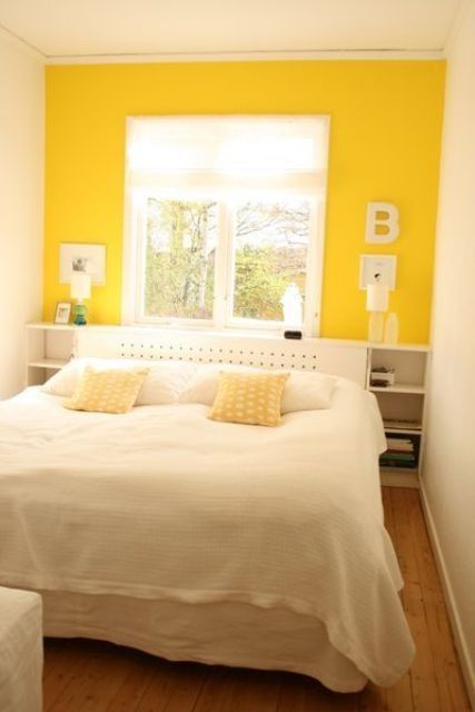25 enkla sätt att lägga gult till ditt sovrum |  Gula sovrumsväggar.