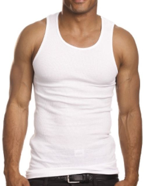 2 Gem Rock White A-tröjor Rib Tank Top Muscle Shirts Storlek 4x.