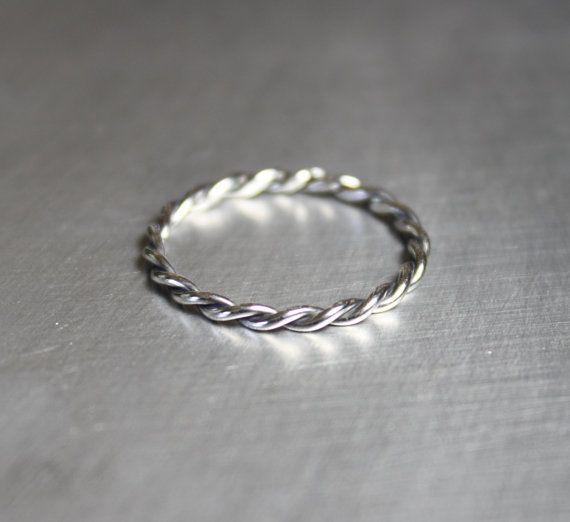 Silver Twist Ring, flätad ring, tunn silverring |  Tunna ringar.