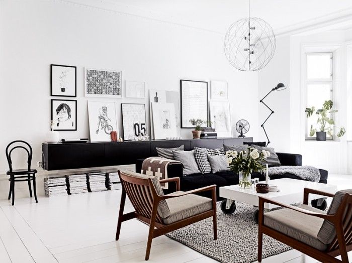 Moderna svartvita möbler för vardagsrum från Giessegi